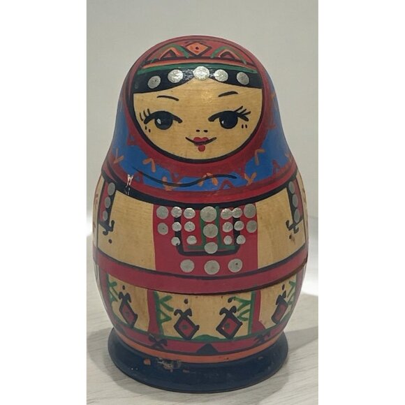 Russian Matryoshka Nesting Doll 4 Piece Vintage USSR - Picture 1 of 15